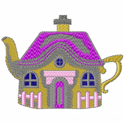 Teapots Embroidery Design 3 Teapots Embroidery Design 3